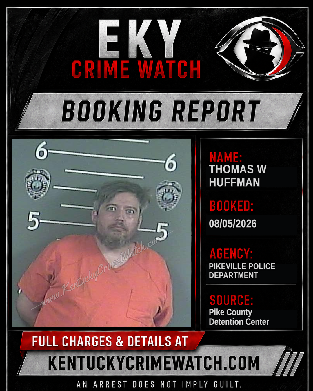THOMAS W HUFFMAN booking report card