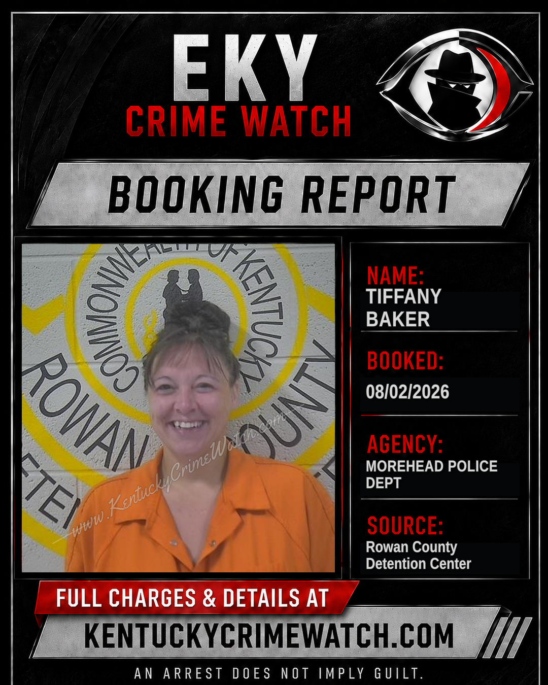TIFFANY BAKER booking report card