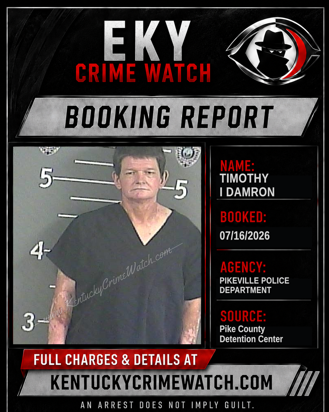 TIMOTHY I DAMRON booking report card