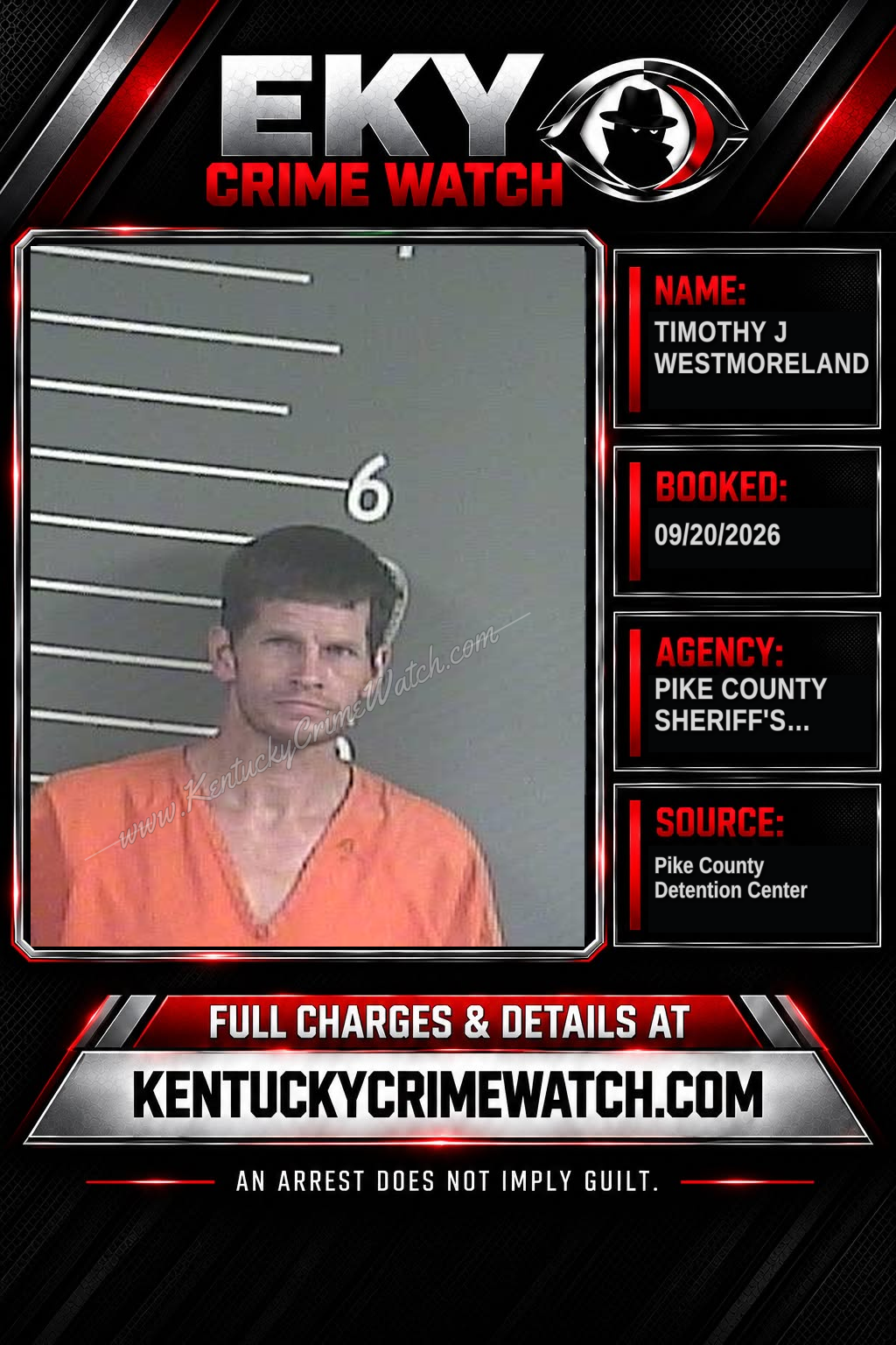 TIMOTHY J WESTMORELAND booking image