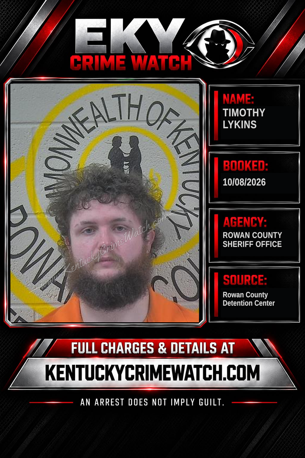 TIMOTHY LYKINS booking report card