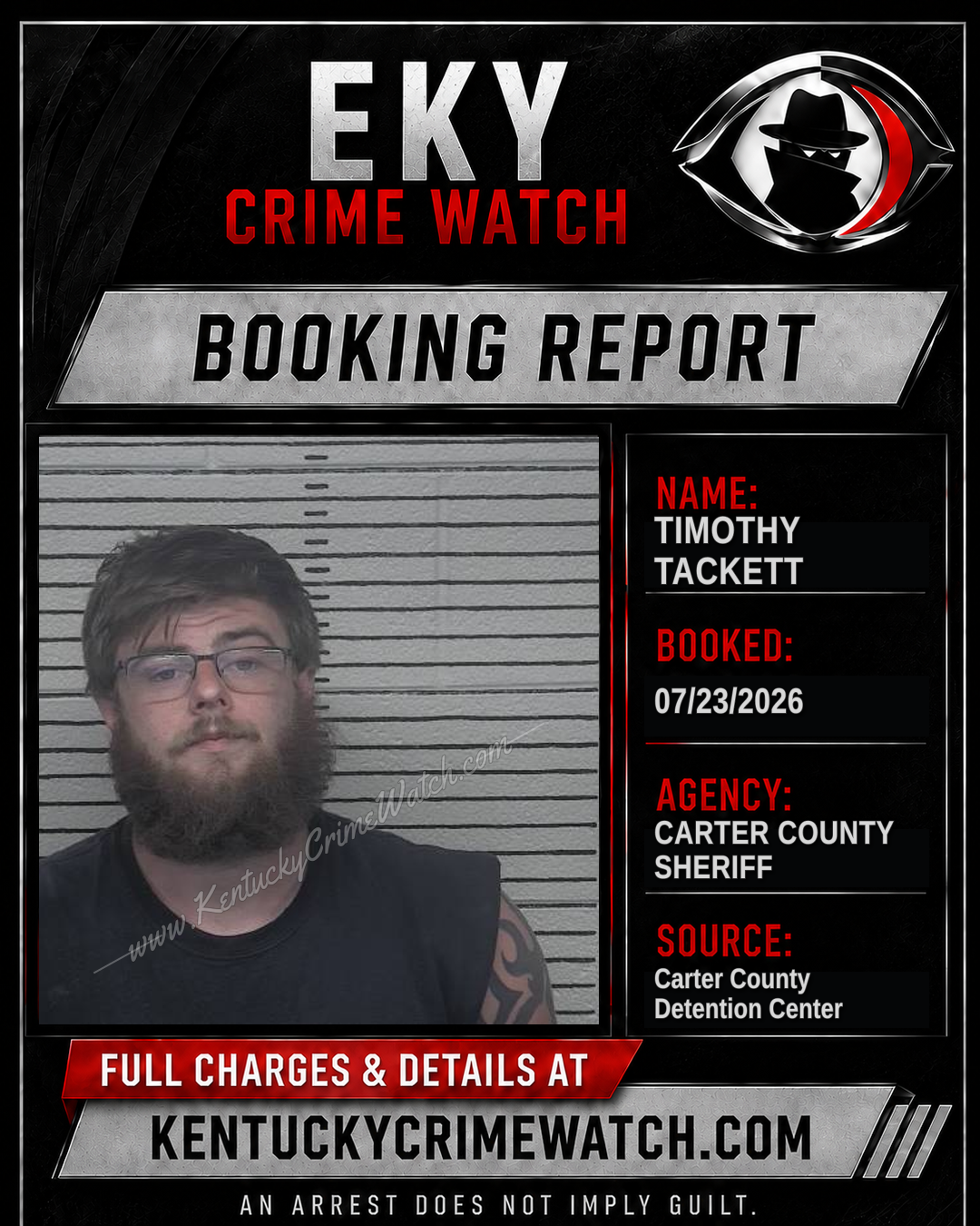 TIMOTHY TACKETT booking report card