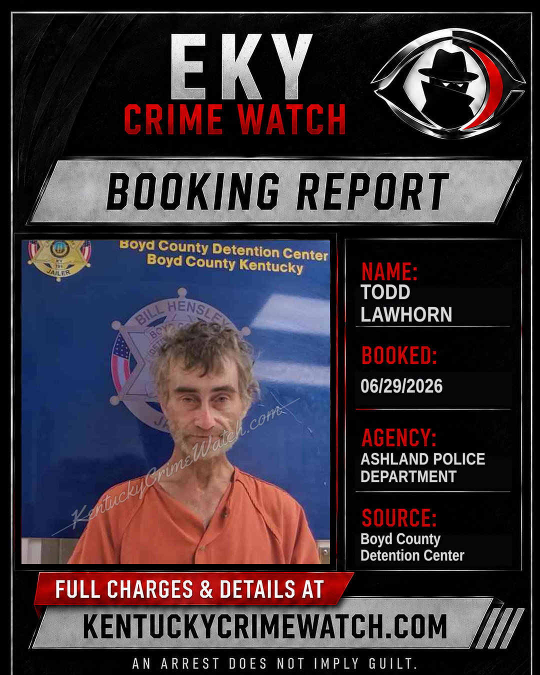 TODD LAWHORN booking report card