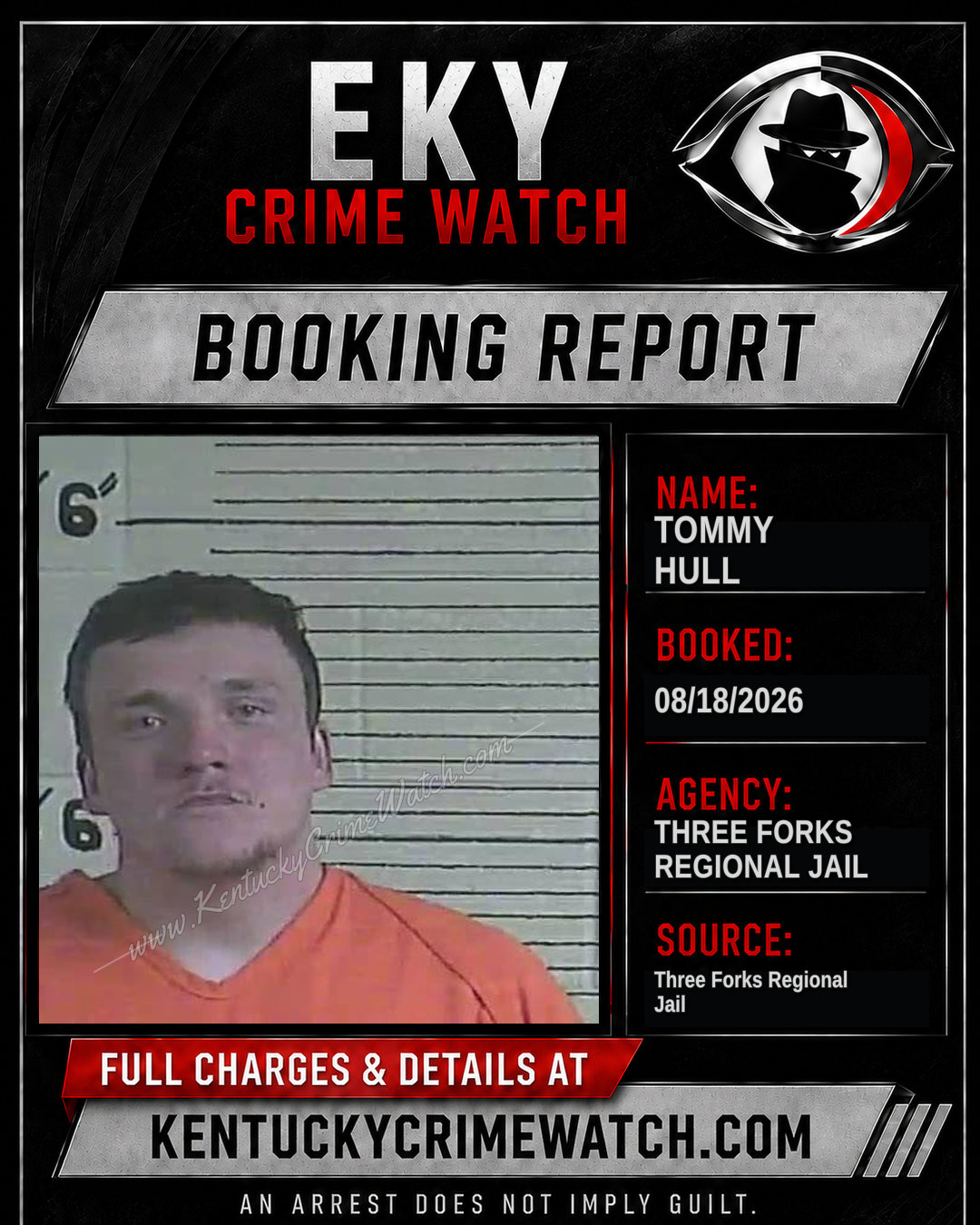 Tommy Hull booking report card
