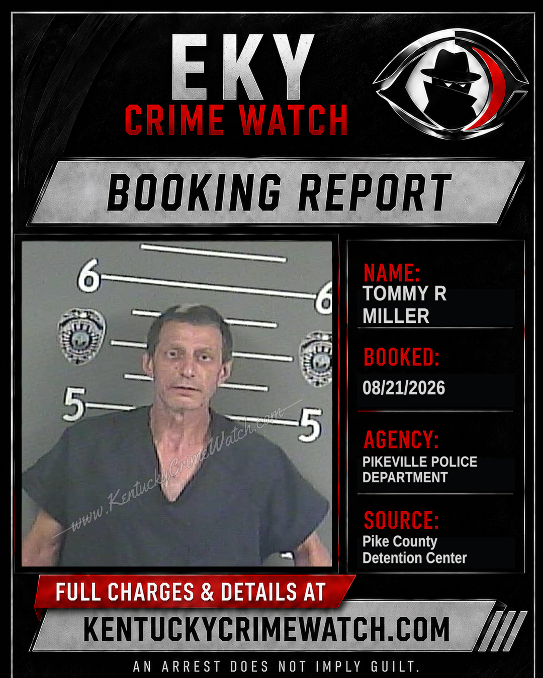 TOMMY R MILLER booking report card