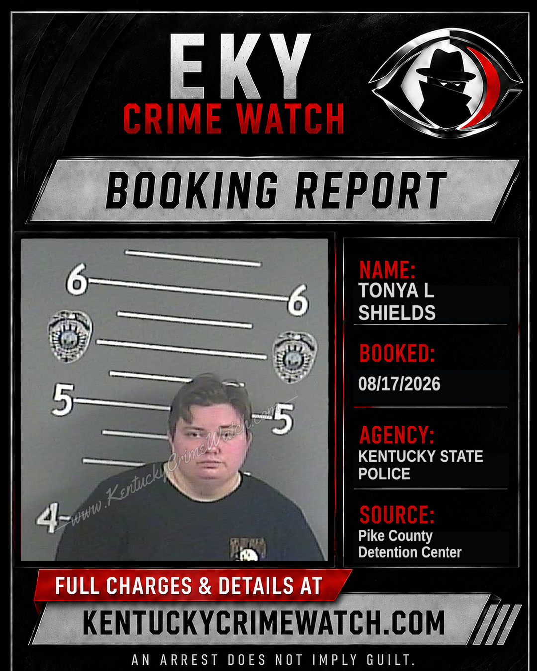 TONYA L SHIELDS booking report card