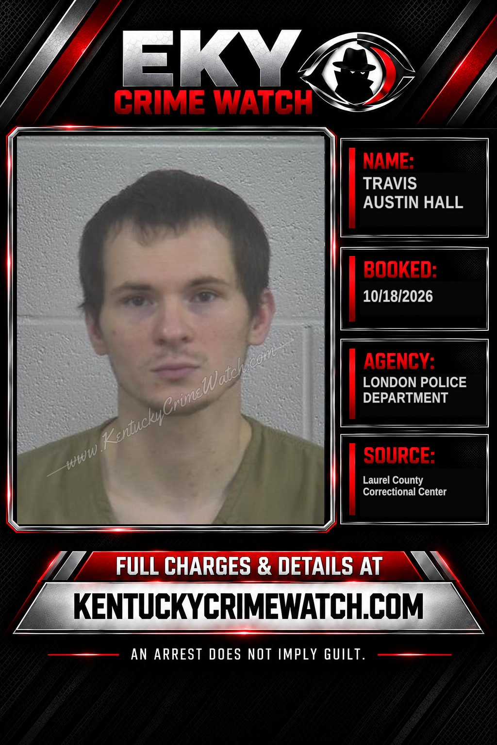 TRAVIS AUSTIN HALL booking report card