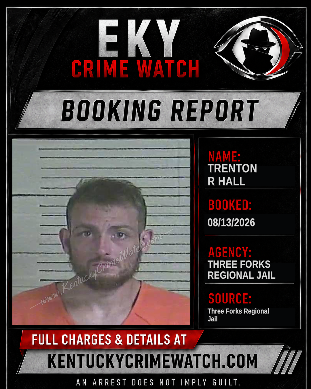 Trenton R Hall booking image