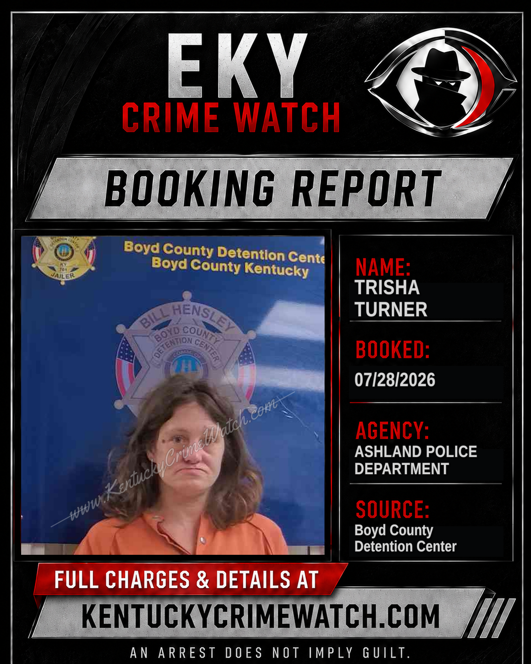 TRISHA TURNER booking report card