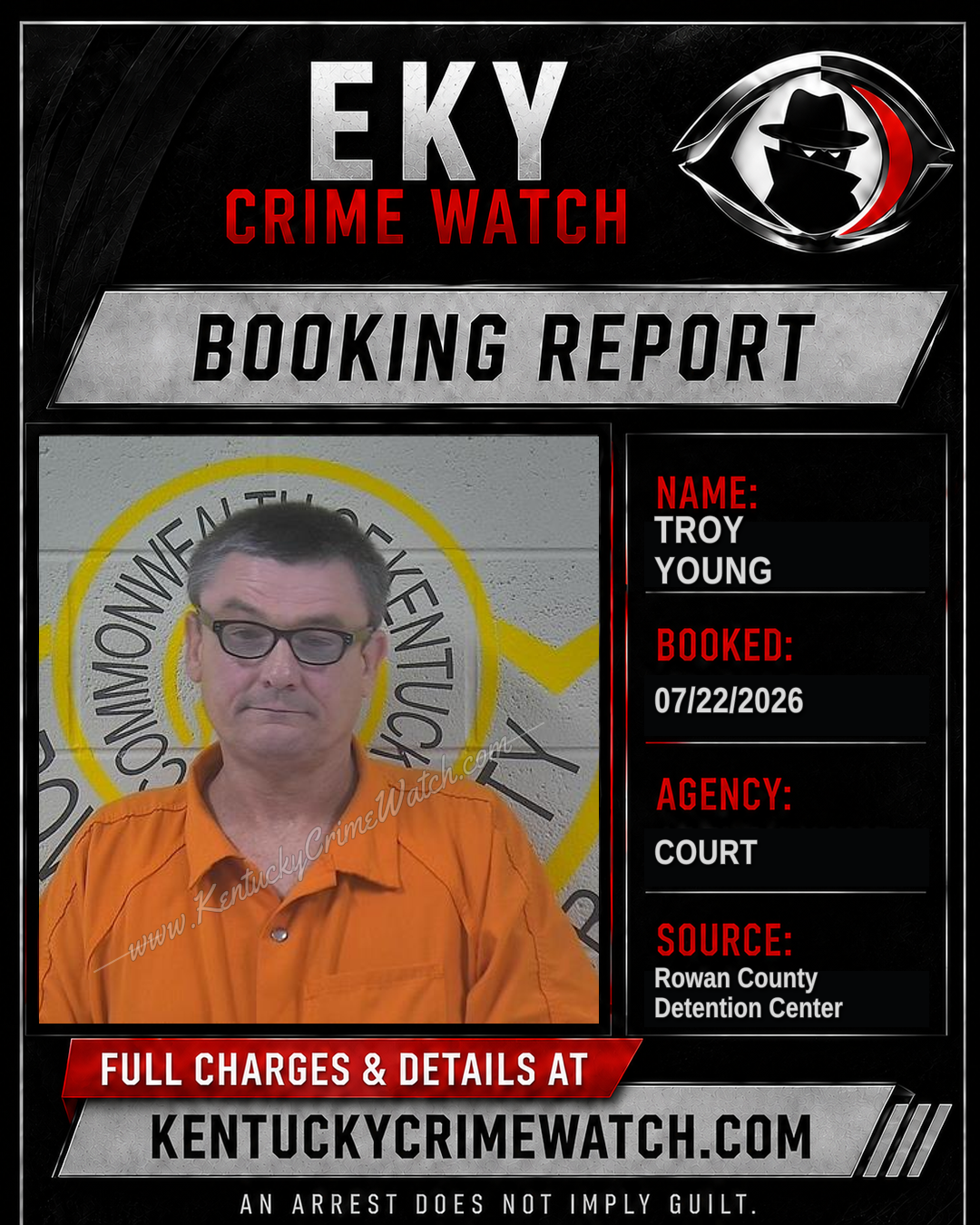 TROY YOUNG booking report card