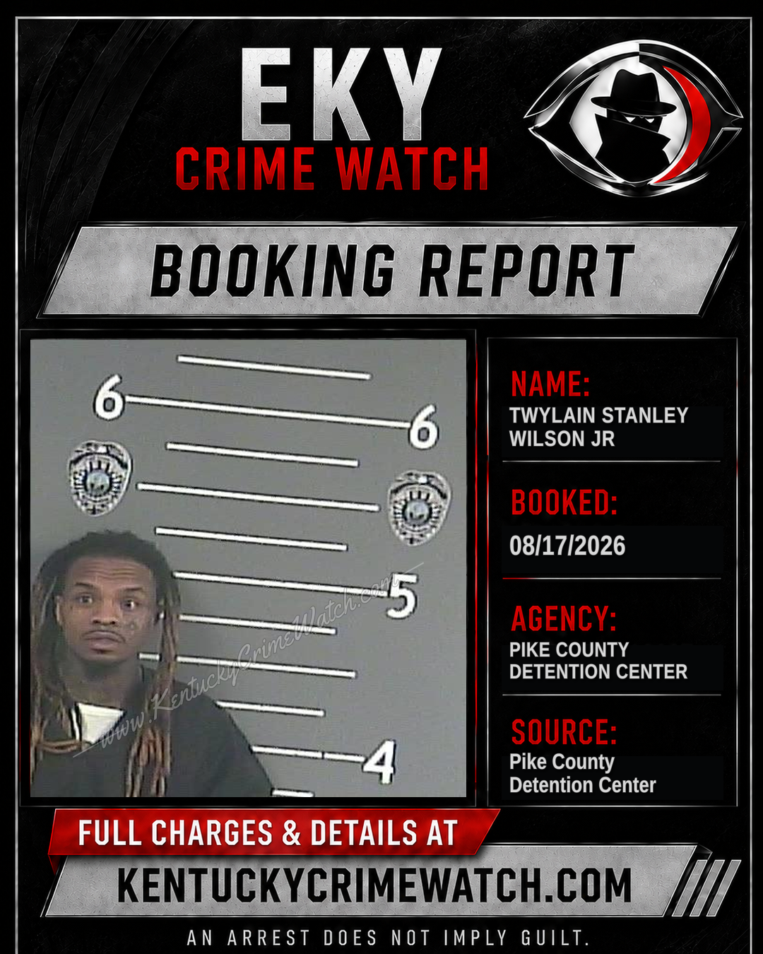 TWYLAIN STANLEY WILSON JR booking report card