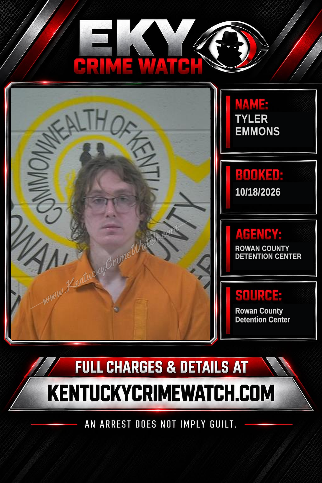 TYLER EMMONS booking report card