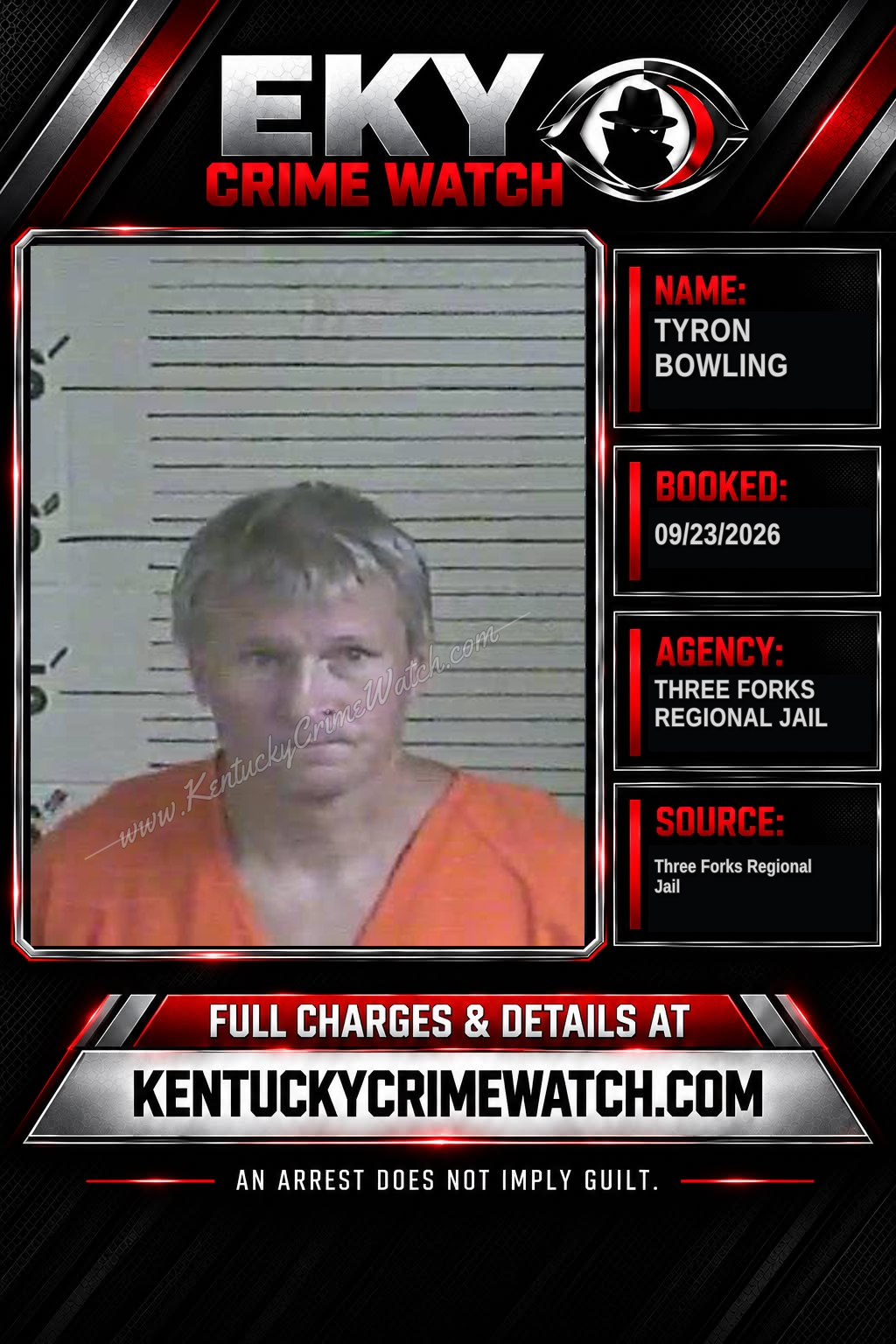 Tyron Bowling booking image