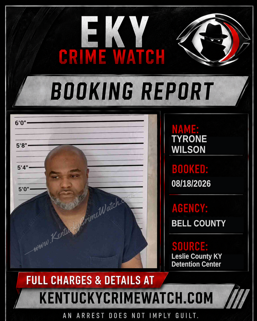 TYRONE WILSON booking report card