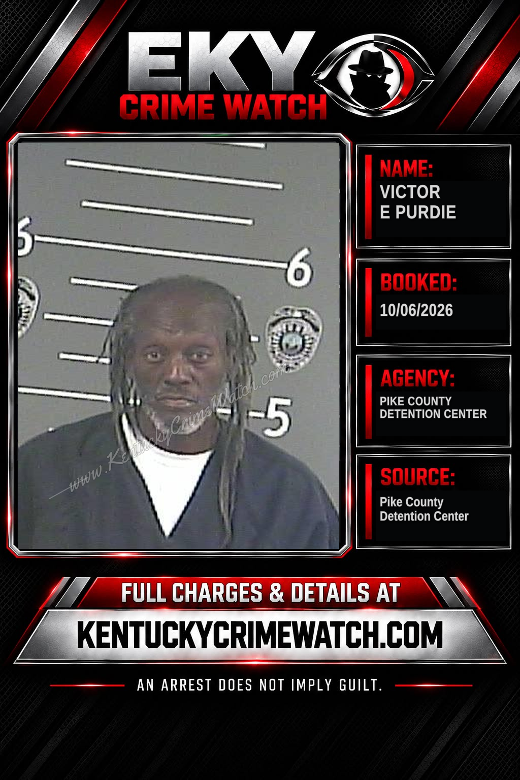 VICTOR E PURDIE booking report card