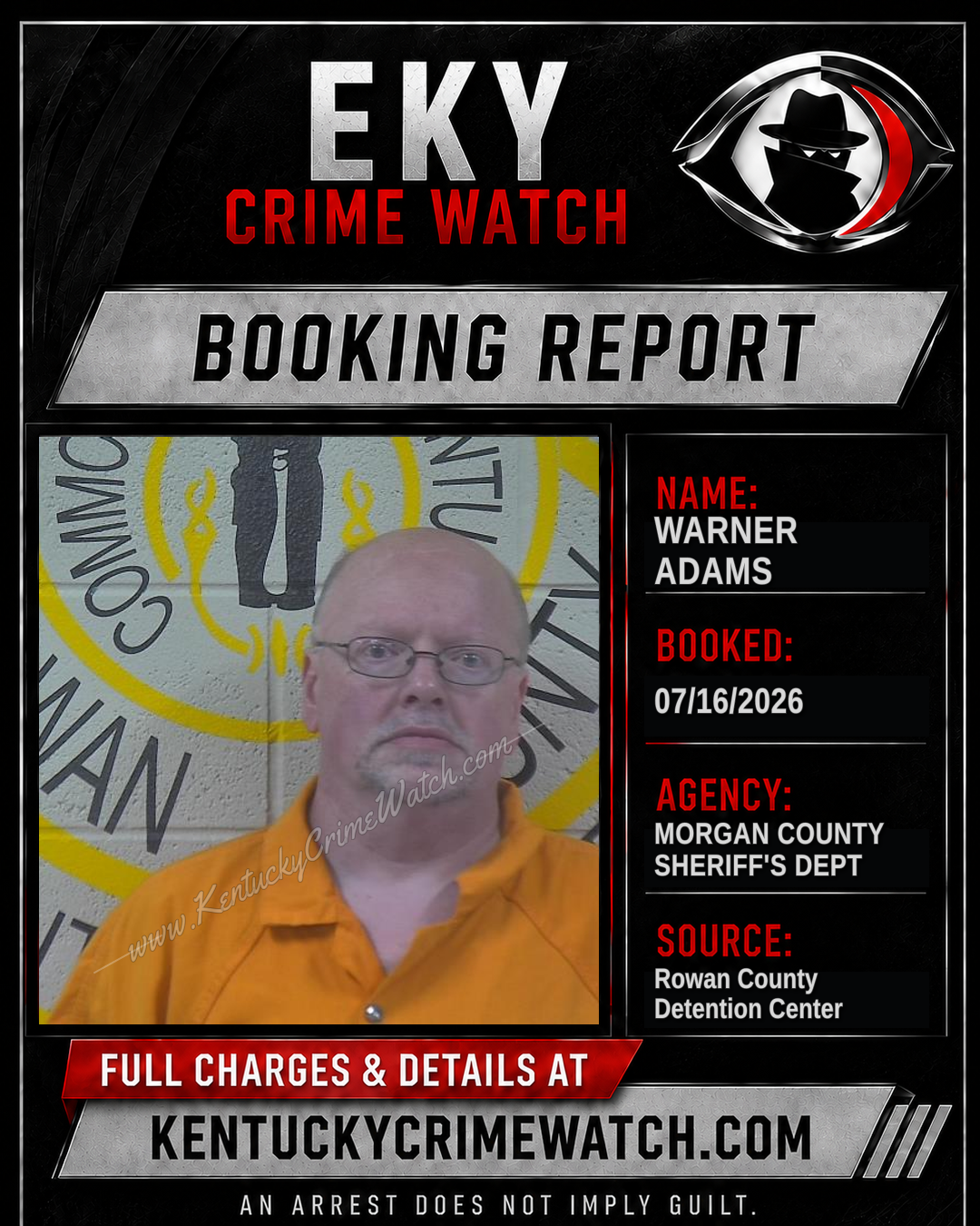 WARNER ADAMS booking image