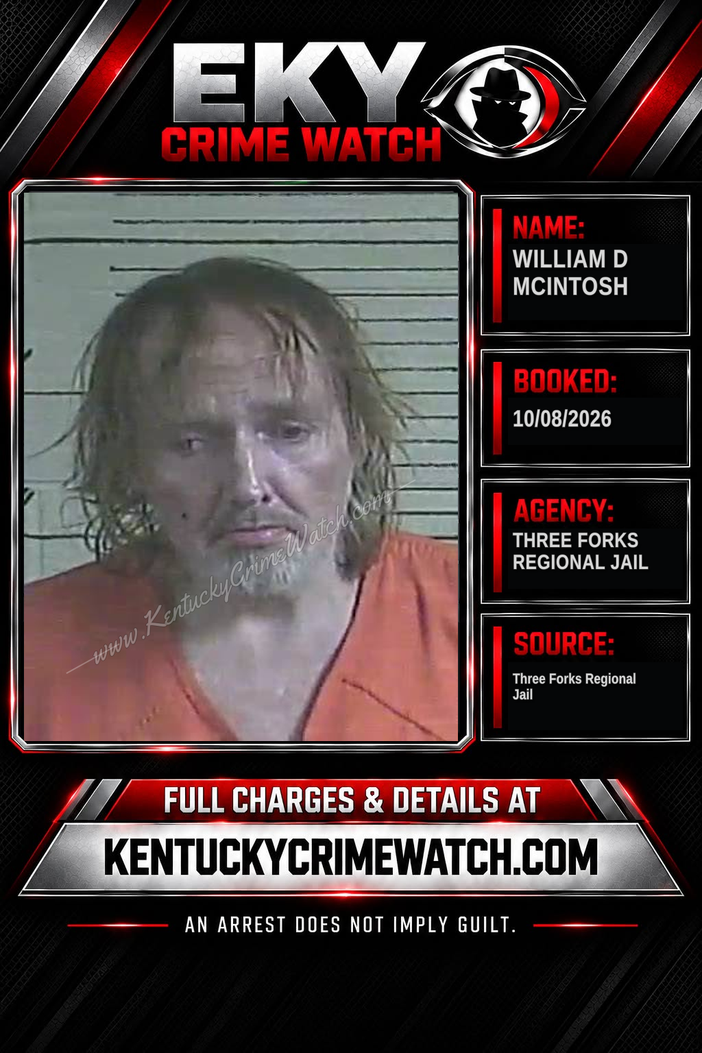 William D McIntosh booking report card
