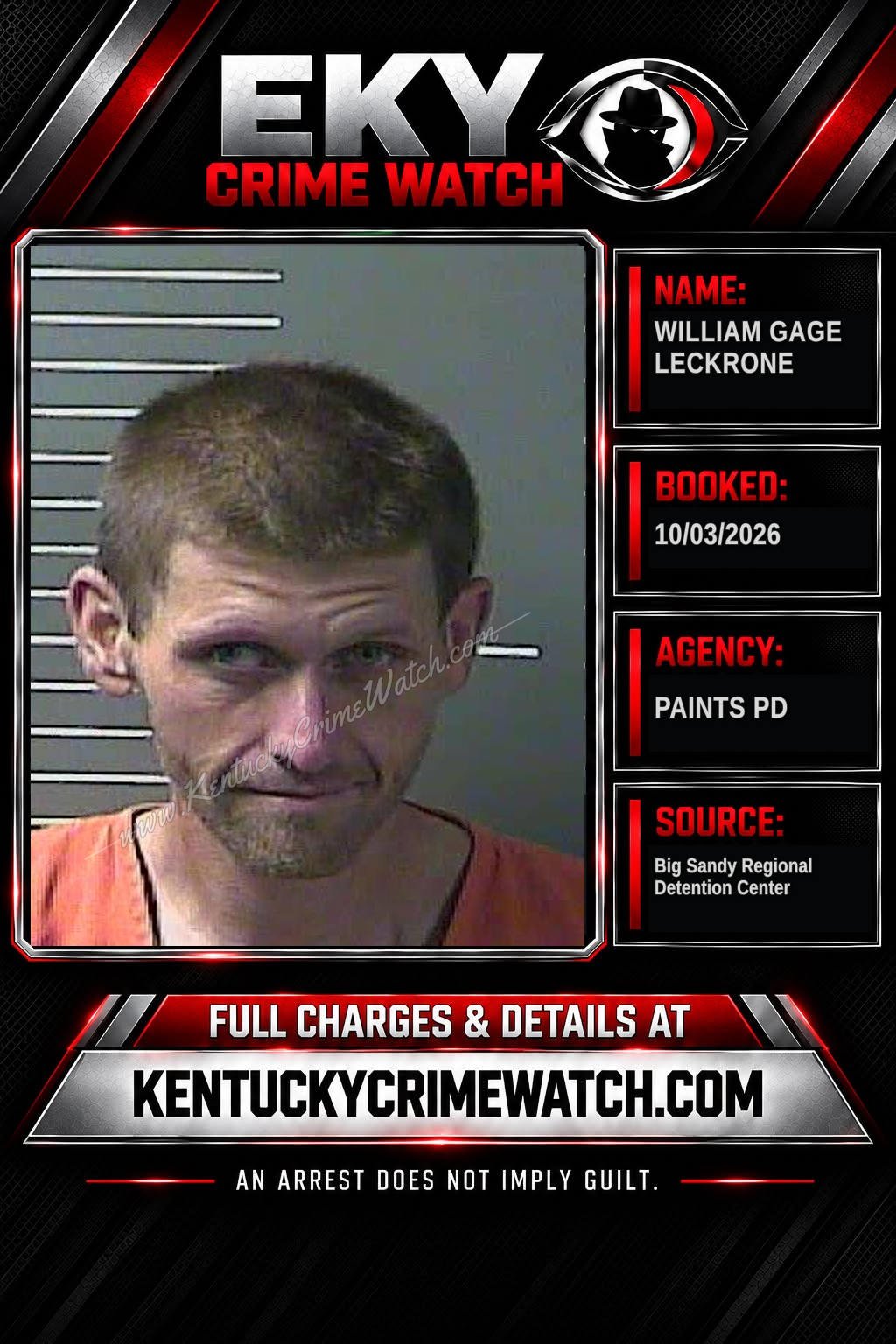 WILLIAM GAGE LECKRONE booking image
