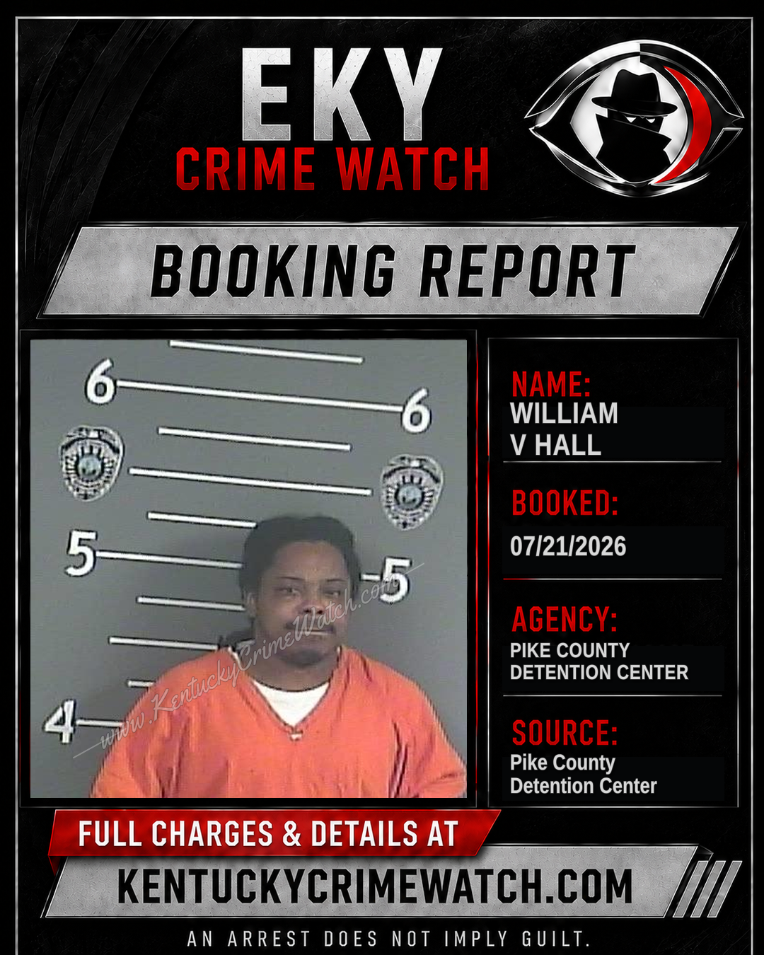 WILLIAM V HALL booking image