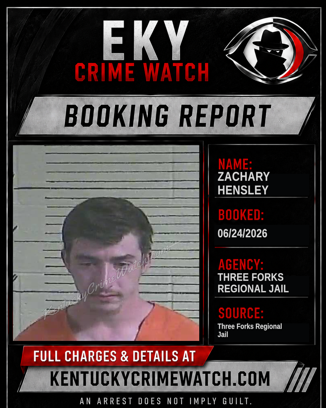 Zachary Hensley booking report card