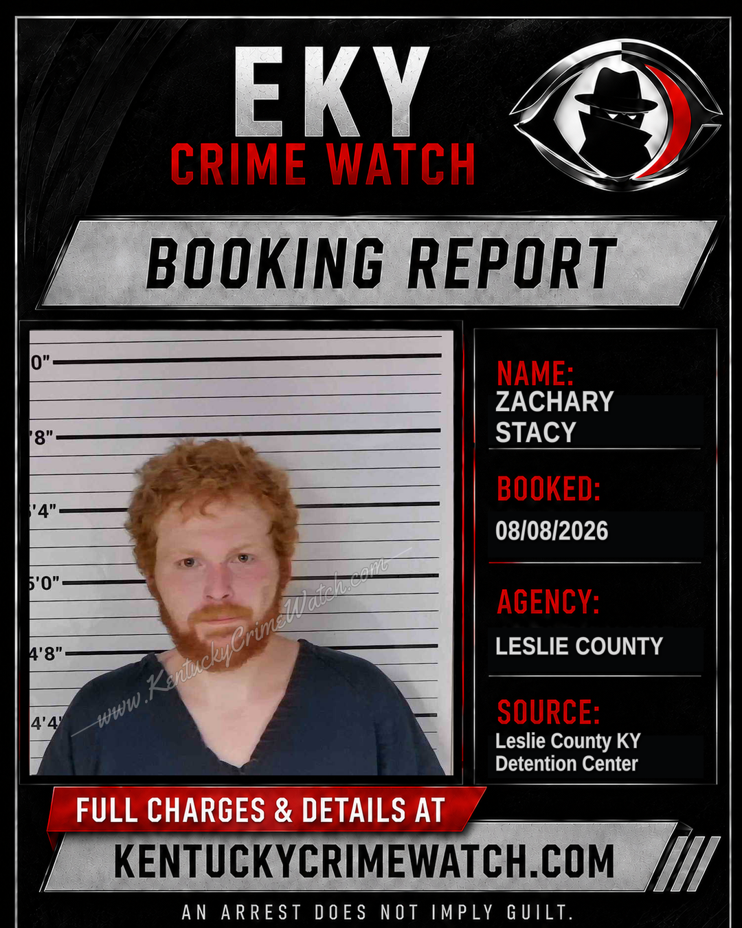 ZACHARY STACY booking report card